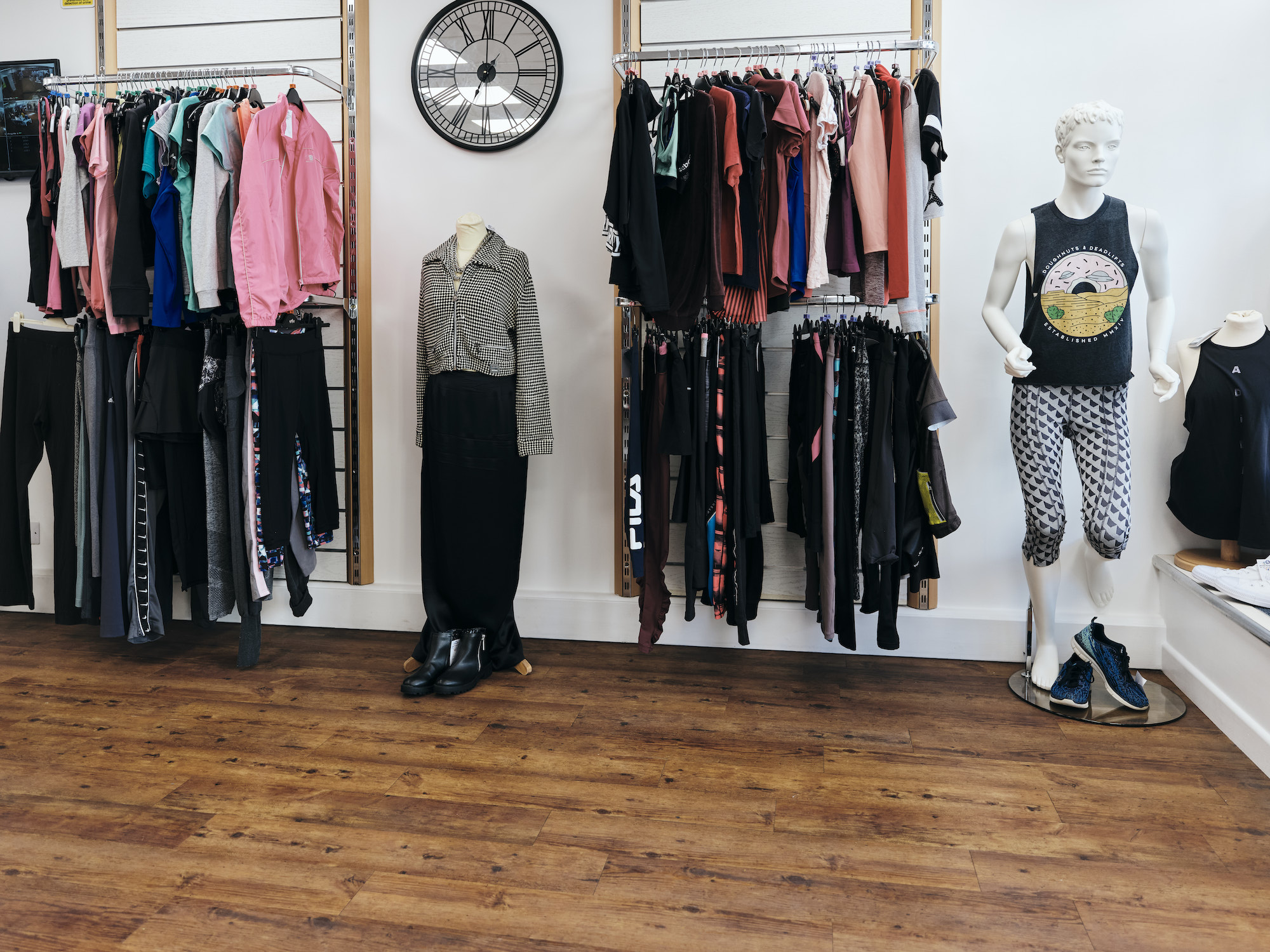 Image of clothes in st helier fundraising store