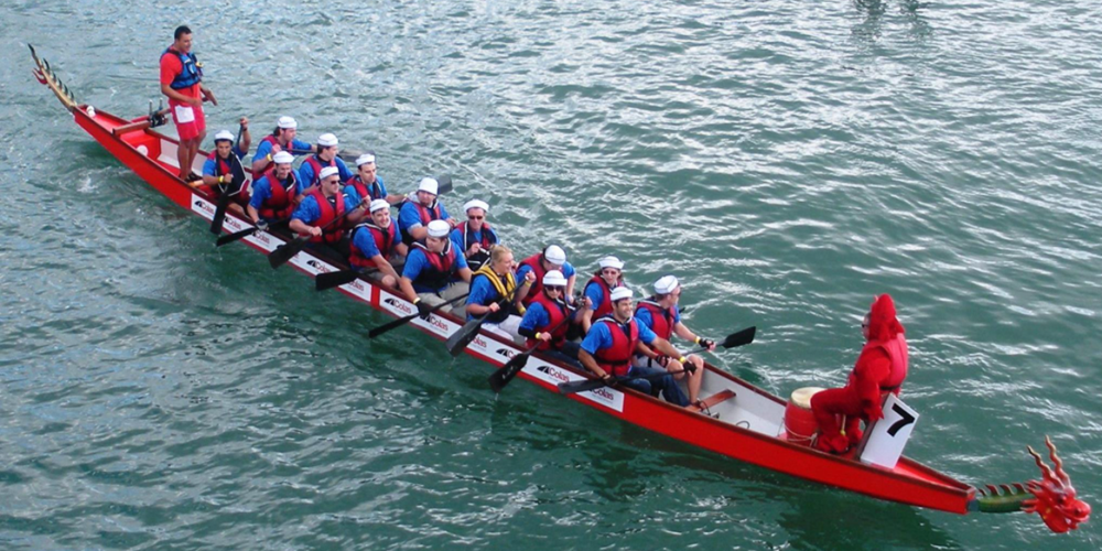 Image of dragon boat in the water