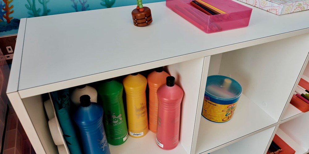 Image of close up of paints in sensory room