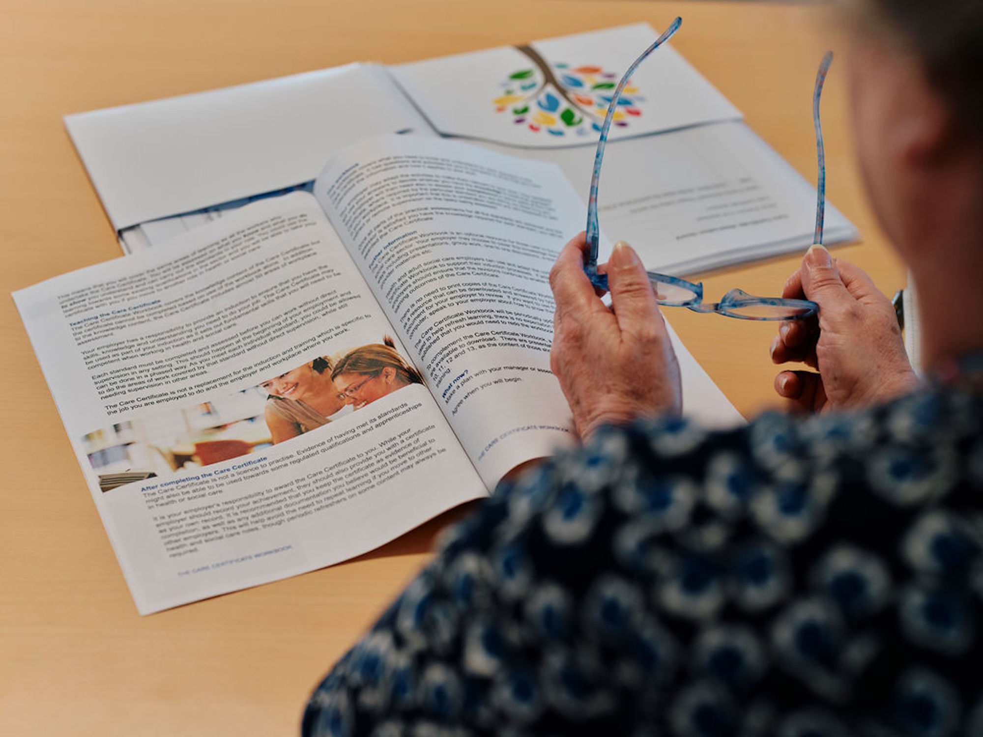 Image of close up notebook of student in training session