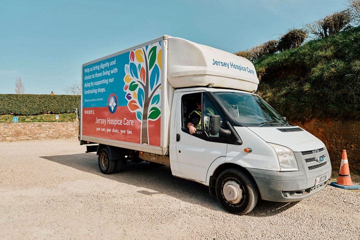 Image of hospice fundraising stores van