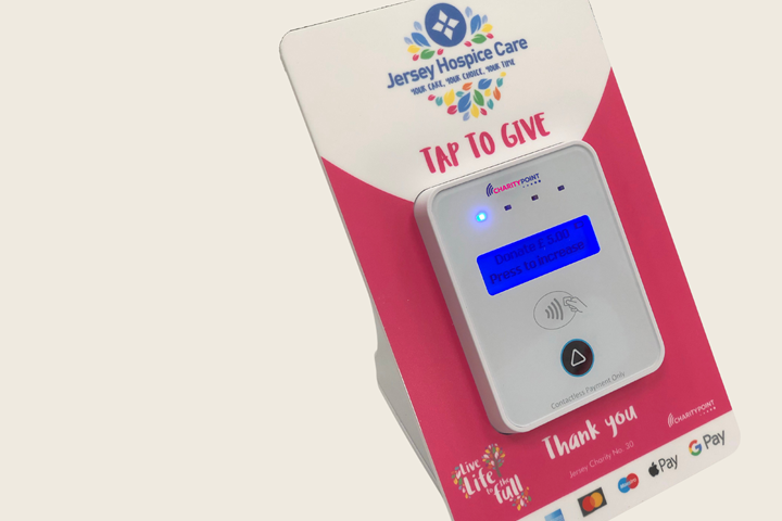 Image of Jersey Hospice Care Tap to Give contactless donation box