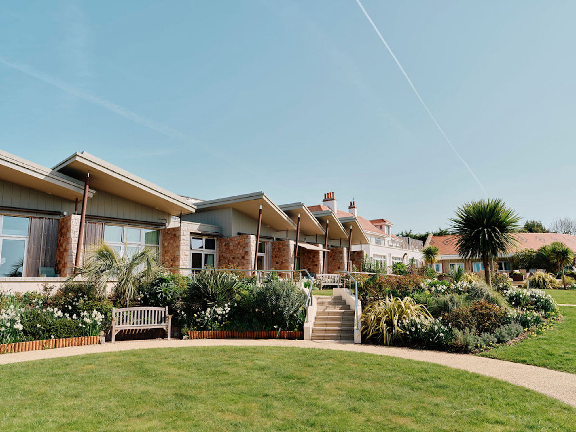 Image of Hospice In Patient Unit from the gardens on sunny day